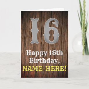 16th Birthday: Country Western Inspired Look, Name Card