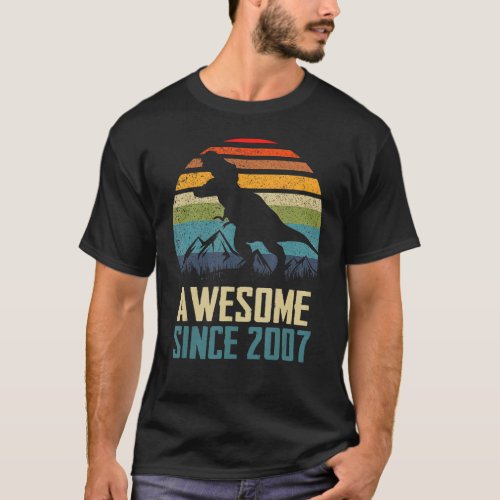 16th Birthday Dinosaur 16 Year Old Boys Awesome Si T_Shirt