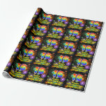 [ Thumbnail: 16th Birthday: Fun Fireworks, Rainbow Look # “16” Wrapping Paper ]