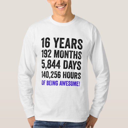 16th Birthday  Funny Boys Birthday Countdown T_Shirt