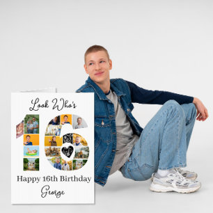 16th Birthday Giant Photo Collage Sweet Sixteen Card