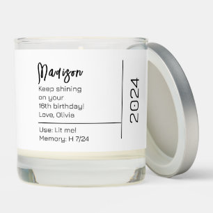 16th Birthday Gift for Her Personalised Candle