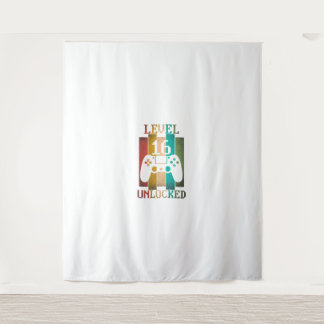 16th Birthday Gift Mens Level 16 Unlocked Gaming V Tapestry