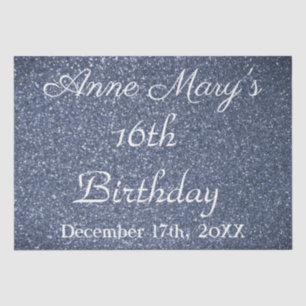 16th Birthday Glittery Sparkle Custom Dusty Blue Tissue Paper