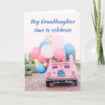 *16th BIRTHDAY* GRANDDAUGHTER TIME TO CELEBRATE   Card<br><div class="desc">A FIAT FILLED WITH BALLOONS AND "YOUR WISHES" MAKE THIS CARD SO VERY SPECIAL FOR YOUR "GRANDAUGHER'S BIRTHDAY** AND BEING FROM "YOU" MAKES IT EVEN MORE SO!!! THANKS FOR STOPPING BY ONE OF MY EIGHT STORES! CHANGE THE AGE IN SECONDS IF YOU NEED TO:) THANKS</div>
