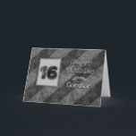 16th BIRTHDAY, Grandson, Grunge Gray Stripes Card<br><div class="desc">Similar image available for invitations ages 13, 16, 18 and 21.  Also for birthday greetings in same categories but for specific titles i.e. son,  grandson and dude. Faux texture gives it a slight grunge effect.</div>