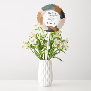 16th birthday Green Terracotta Abstract Modern Balloon