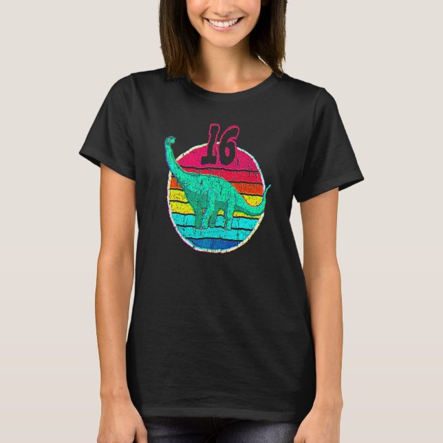 16th Birthday I Brachiosaurus Diplodocus I Family  T-Shirt (Front)