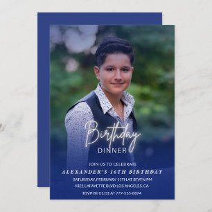 16th birthday invitation Birthday Dinner Photo Men