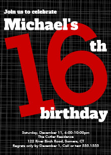 red and black birthday invitations zazzle