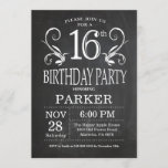16th Birthday Invitation Chalkboard Floral<br><div class="desc">16th Birthday Invitation Chalkboard Floral Background. 13th 15th 16th 18th 20th 21st 30th 40th 50th 60th 70th 80th 90th 100th,  Any age. Adult Birthday. Woman or Man Male Birthday Party. For further customization,  please click the "Customize it" button and use our design tool to modify this template.</div>