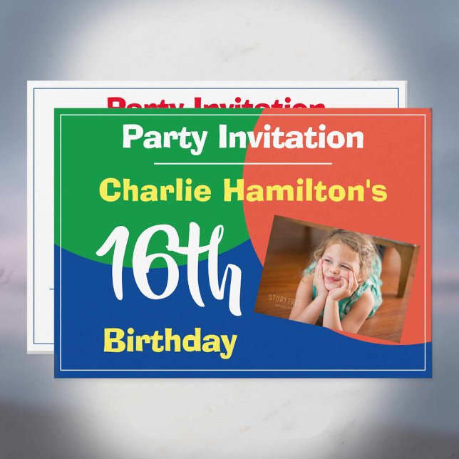 16th Birthday Invitation with Photo (Creator Uploaded)