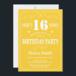 16th Birthday Invitation Yellow and White<br><div class="desc">16th Birthday Invitation Yellow and White Typography. Yellow and White Background. Kids Birthday. Male Men or Women Birthday. Kids Boy or Girl Lady Teen Teenage Bday Invite. 13th 15th 16th 18th 20th 21st 30th 40th 50th 60th 70th 80th 90th 100th. Any Age. For further customization, please click the "Customize it"...</div>