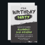 16th birthday invitations Graffiti Men Spray paint<br><div class="desc">16th birthday invitations Graffiti Men Spray paint modern black</div>