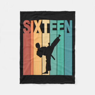 16th Birthday Karate Taekwondo Theme 16 Year Old Fleece Blanket