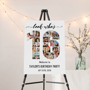 16th Birthday Number 16 Custom Photo Collage White Foam Board