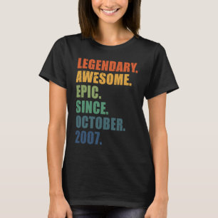16th Birthday October 2007 Boys Girls 16 Year Anni T-Shirt