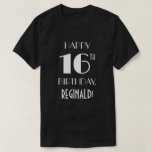 [ Thumbnail: 16th Birthday Party - Art Deco Inspired Look Shirt ]