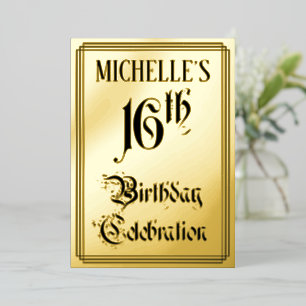 16th Birthday Party — Elegant Script + Custom Name Foil Invitation