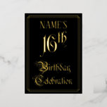 [ Thumbnail: 16th Birthday Party — Fancy Script & Custom Name Invitation ]