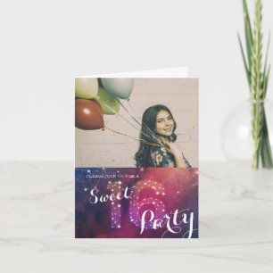16th Birthday Party Galaxy Constellations Photo Invitation