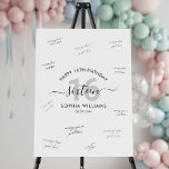 16th Birthday Party Guest Signature Foam Board<br><div class="desc">Create your own personalized 16th birthday party guest signature foam board sign. Add a custom name,  birthday date and name in modern typography to this guest signing print template. A great way for guests to leave their own happy birthday message and keepsake gift.</div>