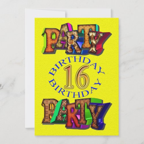 16th birthday party invitation