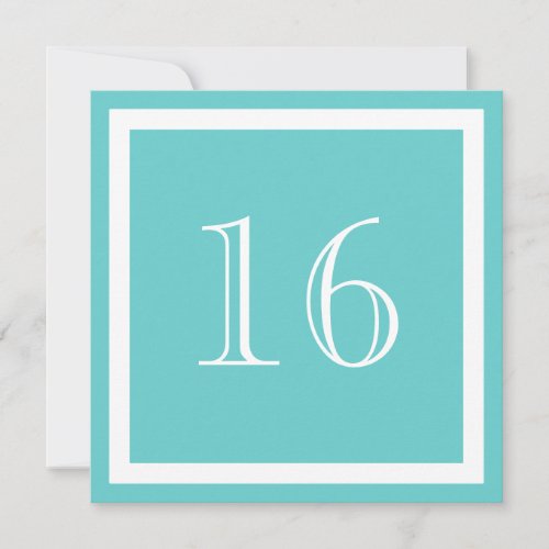 16th Birthday Party Invitation - Aqua