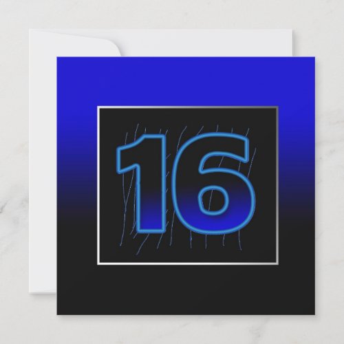 16th Birthday Party Invitation _   BlueBlack