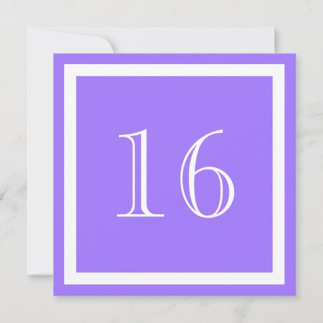 16th Birthday Party Invitation - Purple Lilac (Front)