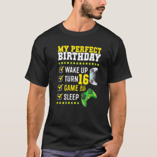16th Birthday Party Perfect For Gamer 16 Years Old T-Shirt