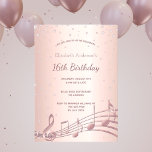 16th birthday party rose gold diamonds music invitation<br><div class="desc">A modern, stylish and glamorous invitation for a Sweet 16, 16th birthday party. A faux rose gold metallic looking background with an elegant faux rose gold diamond sprinkle and music notes. The name is written with a modern dark rose gold colored hand lettered style script. Templates for your party details....</div>