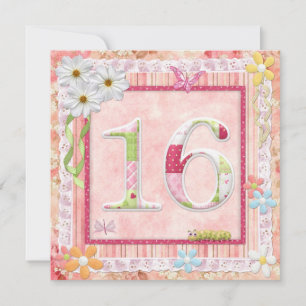 16th birthday party scrapbooking style invitation