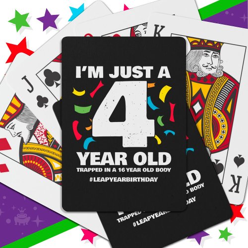 16th Birthday Party Trapped Leap Year Day Feb 29th Poker Cards