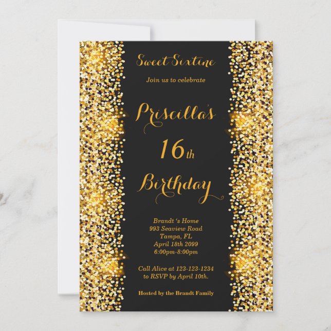 16th Birthday Party Woman, Any age, Disco style Invitation (Front)