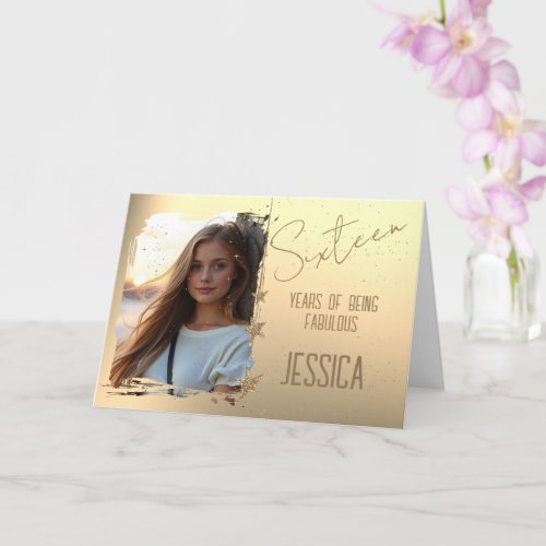 16th Birthday Photo Card