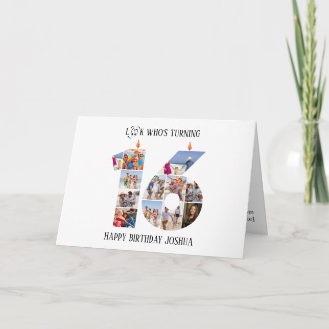 16th Birthday Photo Card (Front)