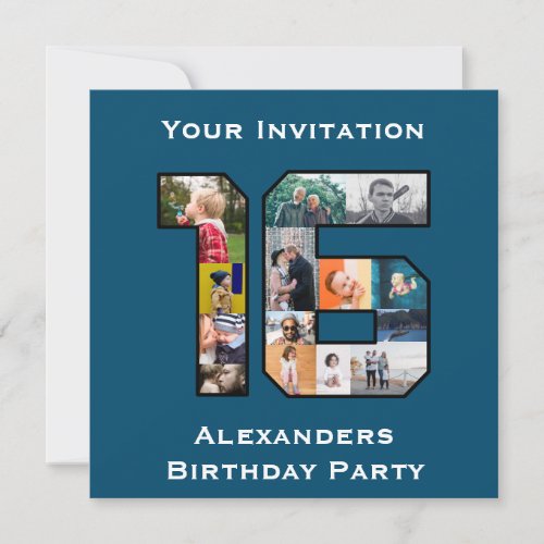 16th Birthday Photo Invitation 