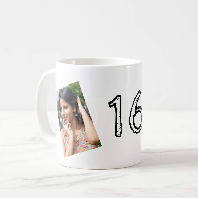 16th Birthday PHOTO Mug (Front Left)