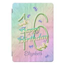 16th Birthday Rainbow Garden iPad Pro Cover