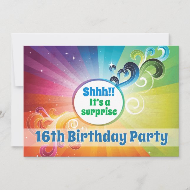 16th Birthday Religious Card Rainbow Blessings (Front)