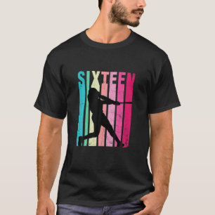 16Th Birthday Retro Baseball Lovers 16 Years Old B T-Shirt