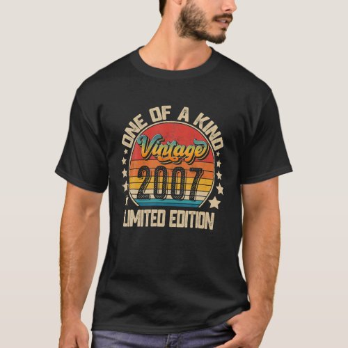 16th Birthday Retro Vintage 2007 16 Years Of Being T_Shirt