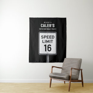 16th Birthday Speed Limit Backdrop