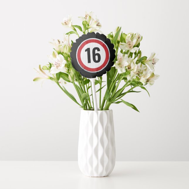 16th Birthday Speed Limit  Balloon (Vase)
