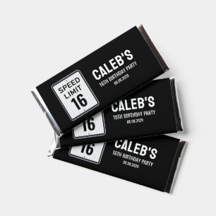 16th Birthday Speed Limit Hershey Bar Favors