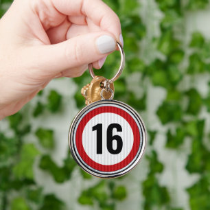 16th Birthday Speed Limit Keychain