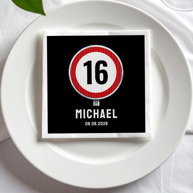 16th Birthday Speed Limit  Napkins (Creator Uploaded)