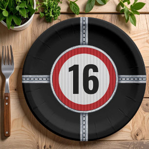 16th Birthday Speed Limit Paper Plates