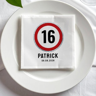 16th Birthday Speed Limit Sign - ANY AGE Napkins